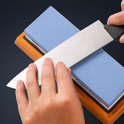 Premium Knife Sharpening Stone–Whetstone 1000/6000 Grit, Whetstone Knife Sharpener with NonSlip Base, Best Wet Stone Sharpening Kit, Angle Guide