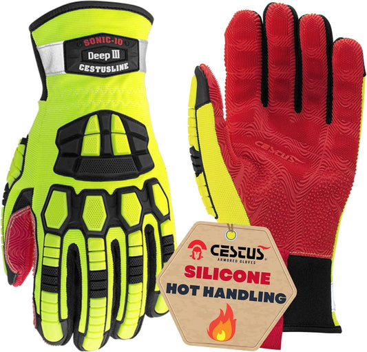 Cestus 3204, Firefighter Rescue Gloves for Extrication, 608°F Silicone Palm