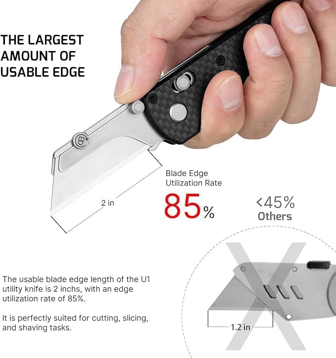 Otacle U1 Folding Utility Knife with Quick Change Blade & Rail Lock