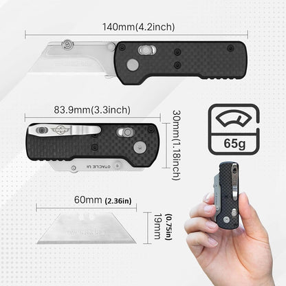 Otacle U1 Folding Utility Knife with Quick Change Blade & Rail Lock