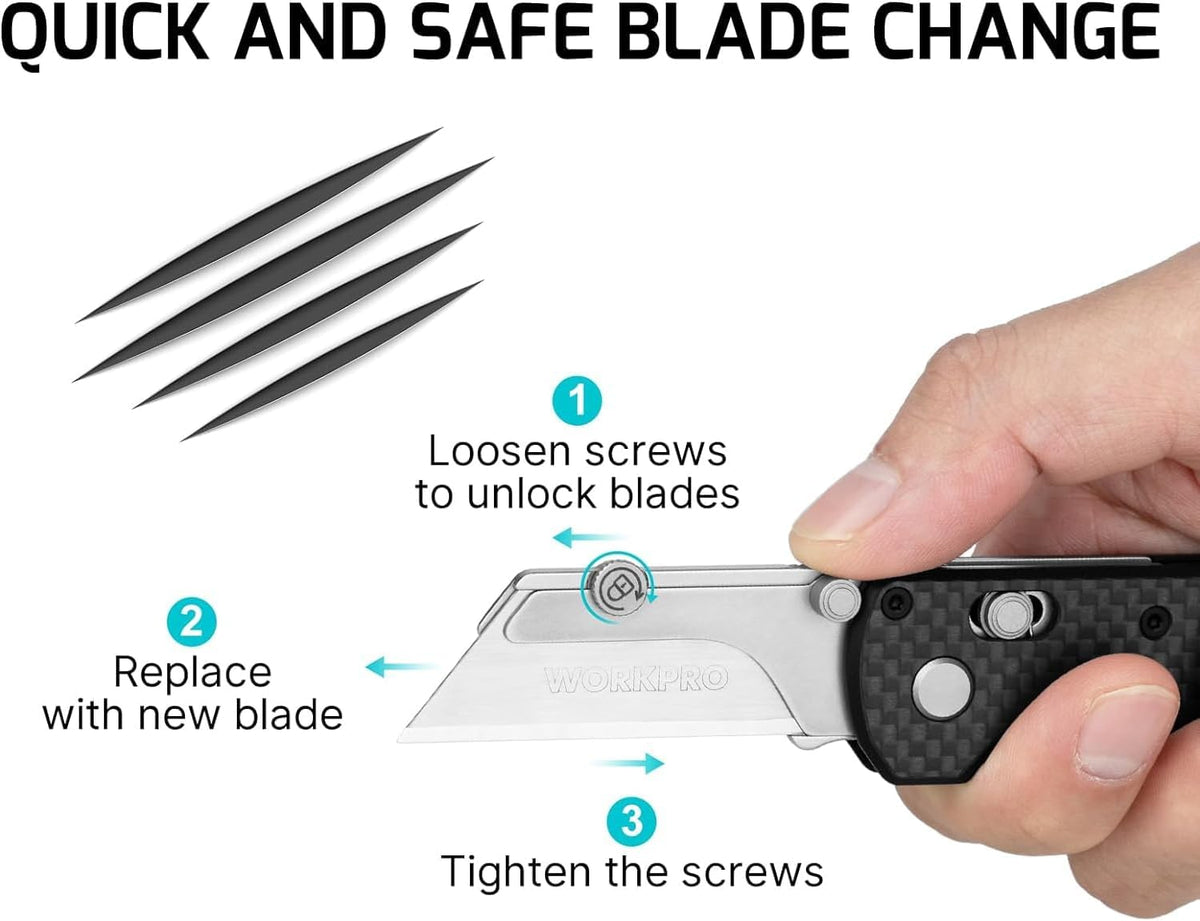 Otacle U1 Folding Utility Knife with Quick Change Blade & Rail Lock