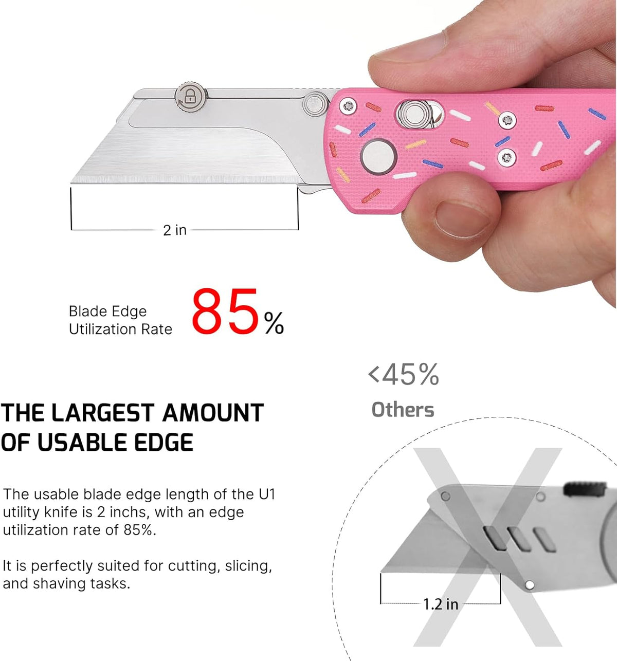 Otacle U1 Folding Utility Knife with Quick Change Blade & Rail Lock