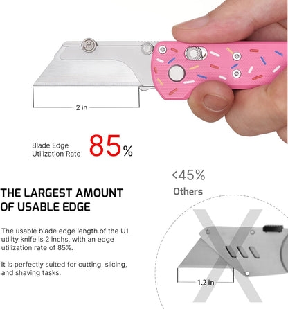 Otacle U1 Folding Utility Knife with Quick Change Blade & Rail Lock