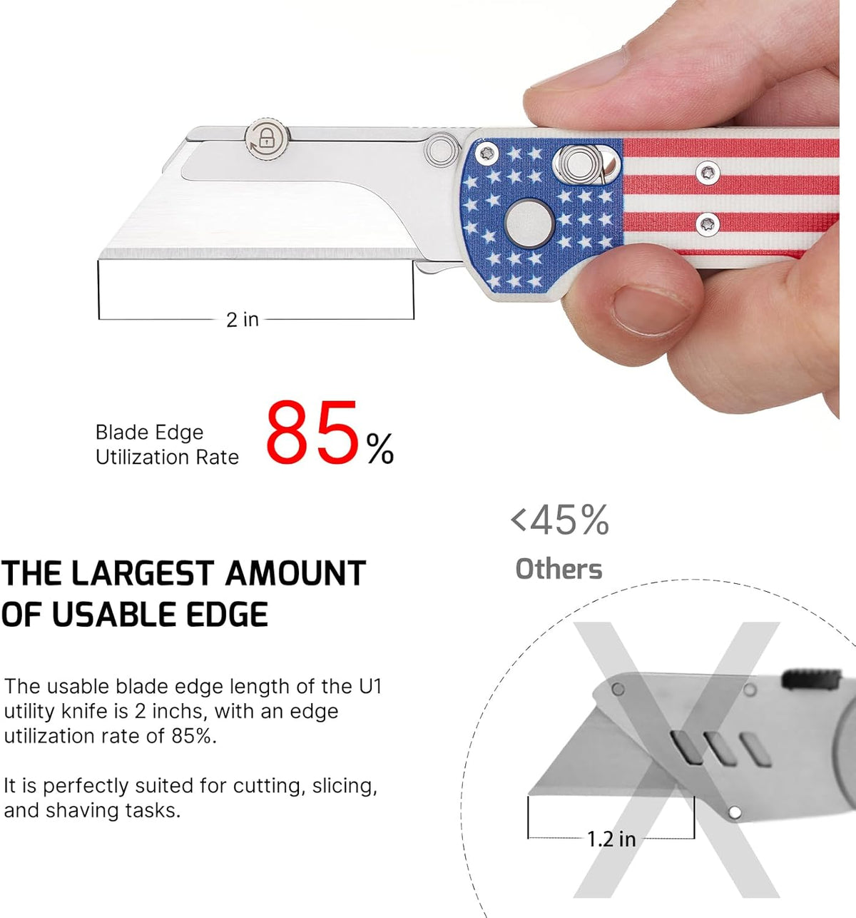 Otacle U1 Folding Utility Knife with Quick Change Blade & Rail Lock