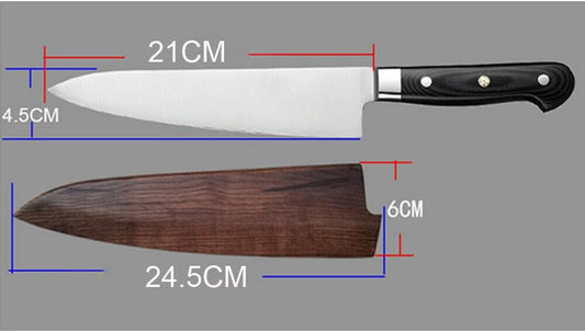 Chef's Knife Sheath Gyuto Magnetic Saya Knife Wood Blade Guard Case Knife Sheath Knife Sheath (180MM)