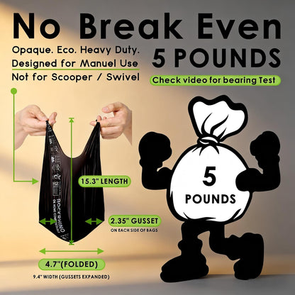 Ultra Thick Dog Poop Bags, Multi-Layer Bottom, Opaque Odor-Proof | Easy Open Tie Handles | Certified Compostable Plastic Free | 210 Heavy Duty Bags, Mint Scent, Fits Holder, No Scooper Needed