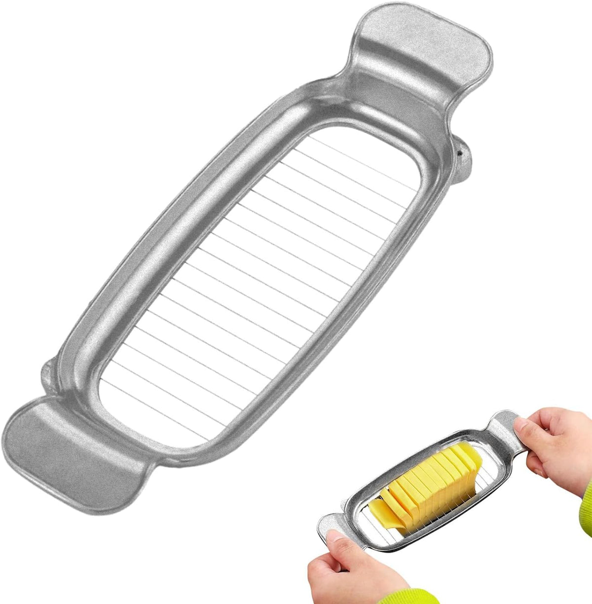 Butter & Cheese Slice Cutter Stainless Steel Multipurpose Butter and Cheese Cutter Slicer with Ergonomic handle Portable Grip for block cheese, Fruit Baking