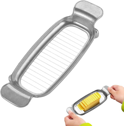 Butter & Cheese Slice Cutter Stainless Steel Multipurpose Butter and Cheese Cutter Slicer with Ergonomic handle Portable Grip for block cheese, Fruit Baking