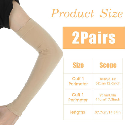2 Pairs Protective Arm Sleeve for Thin Skin Elderly Skin Tear and Bruise, Protection Sleeves for Men and Women
