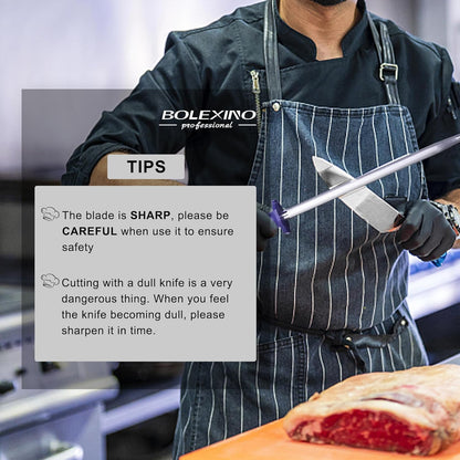 3 PCS Butcher Knife Set, Professional Meat Cutting Knives | Non-slip grip, 7" butcher & 6" skinning & boning,Ergonomic, less tired,Professional, precise cuts,X50CrMoV15 stainless steel.