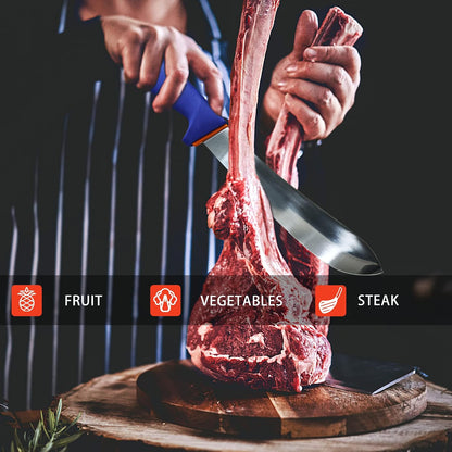 3 PCS Butcher Knife Set, Professional Meat Cutting Knives | Non-slip grip, 7" butcher & 6" skinning & boning,Ergonomic, less tired,Professional, precise cuts,X50CrMoV15 stainless steel.
