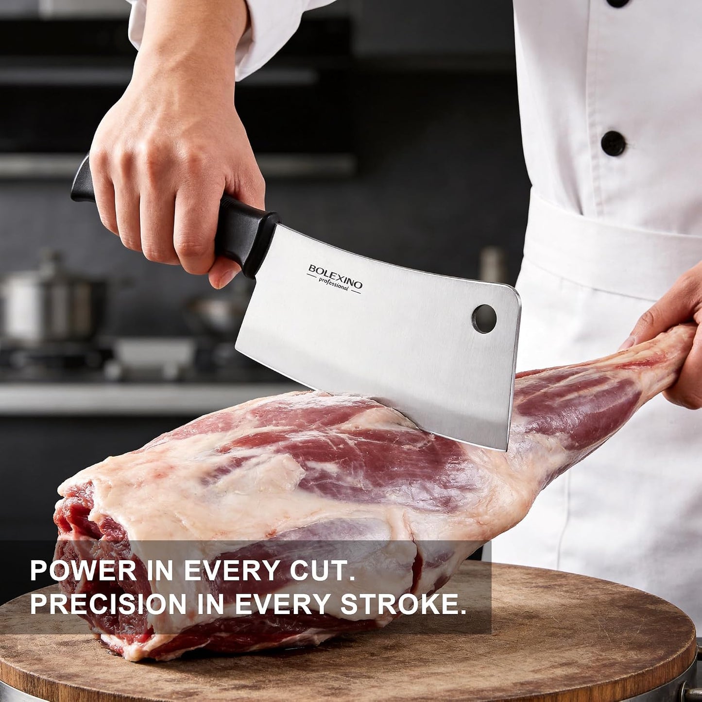 3 PCS Butcher Knife Set, Professional Meat Cutting Knives | Non-slip grip, 7" butcher & 6" skinning & boning,Ergonomic, less tired,Professional, precise cuts,X50CrMoV15 stainless steel.