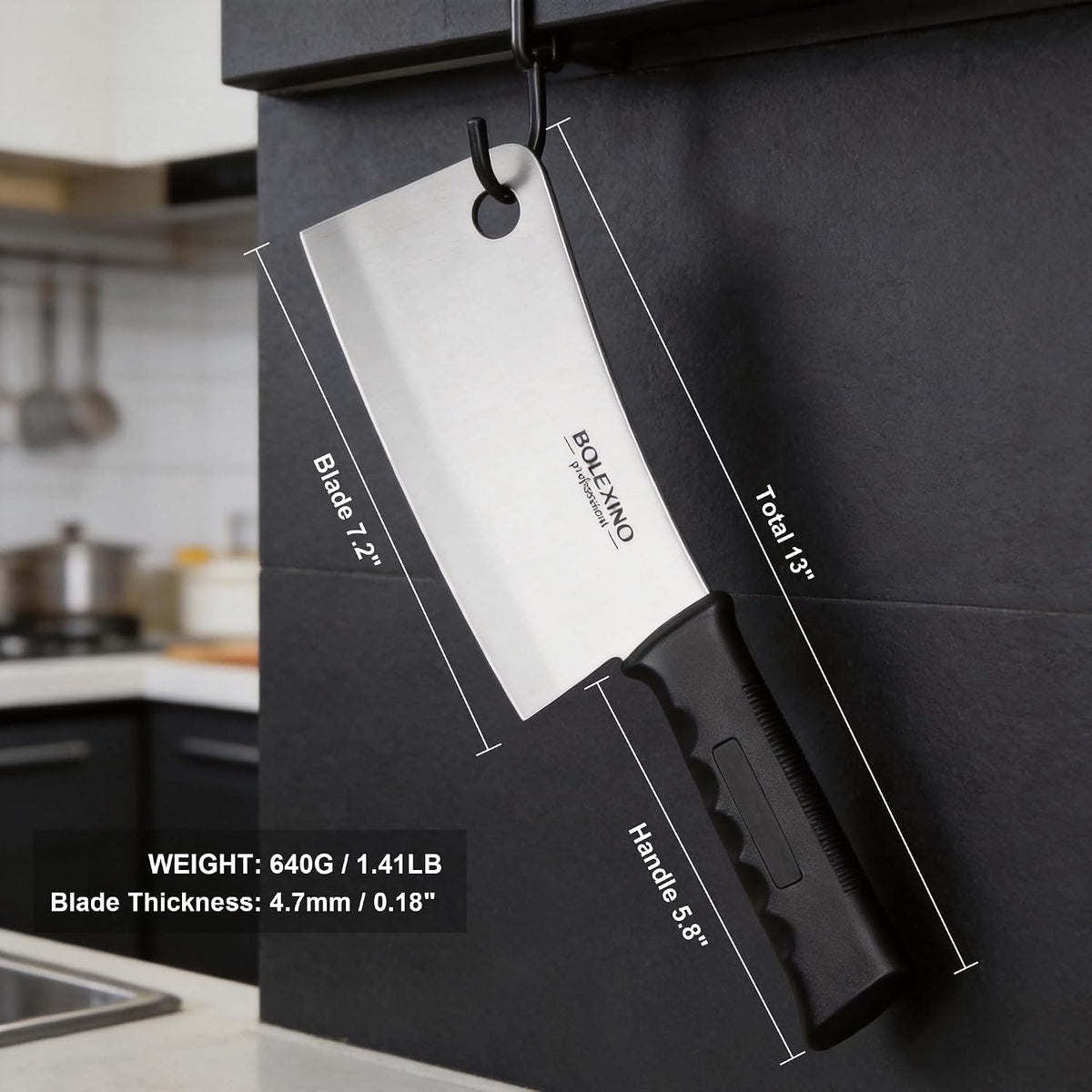 3 PCS Butcher Knife Set, Professional Meat Cutting Knives | Non-slip grip, 7" butcher & 6" skinning & boning,Ergonomic, less tired,Professional, precise cuts,X50CrMoV15 stainless steel.
