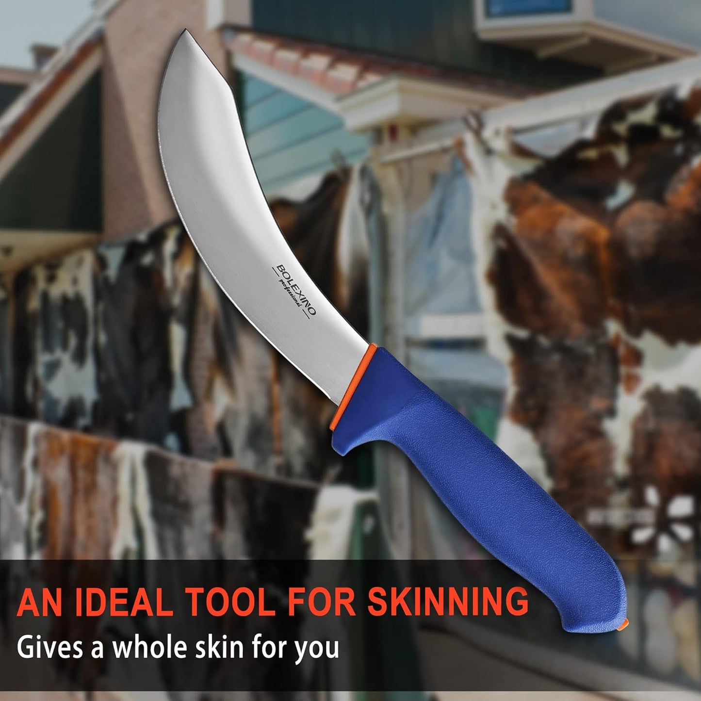 3 PCS Butcher Knife Set, Professional Meat Cutting Knives | Non-slip grip, 7" butcher & 6" skinning & boning,Ergonomic, less tired,Professional, precise cuts,X50CrMoV15 stainless steel.