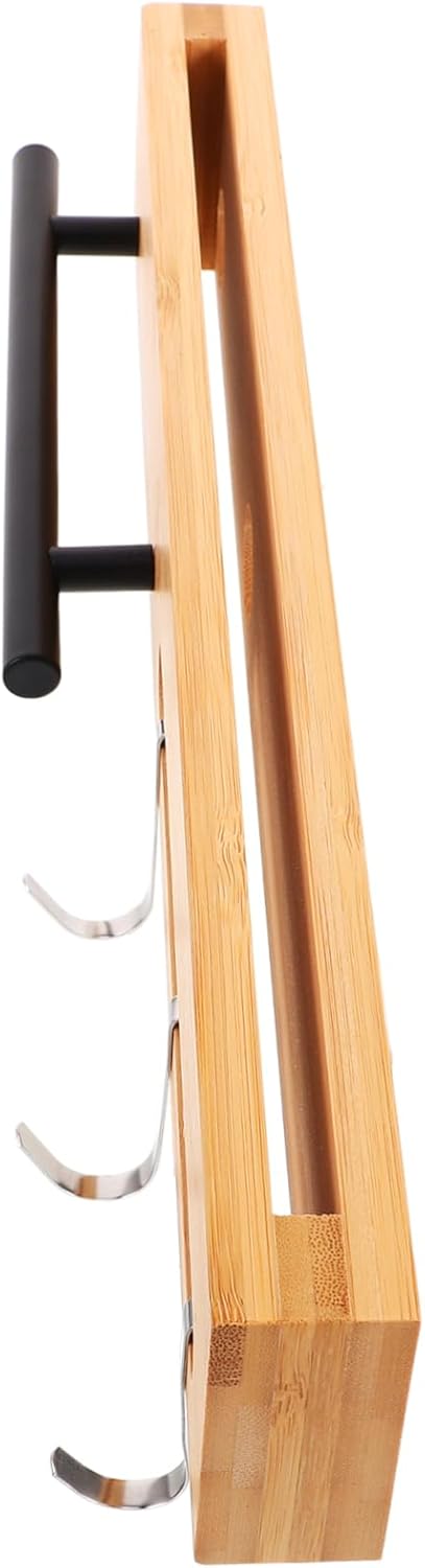 Wooden Wall-mounted Knife Rack No Drill Knife Holder for Kitchen Stylish Natural Utensil Organizer Efficient Storage for Home and Restaurant Use