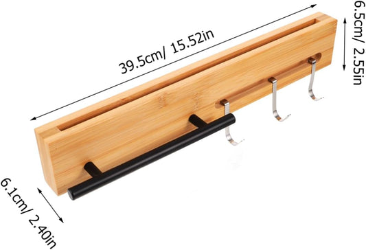 Wooden Wall-mounted Knife Rack No Drill Knife Holder for Kitchen Stylish Natural Utensil Organizer Efficient Storage for Home and Restaurant Use