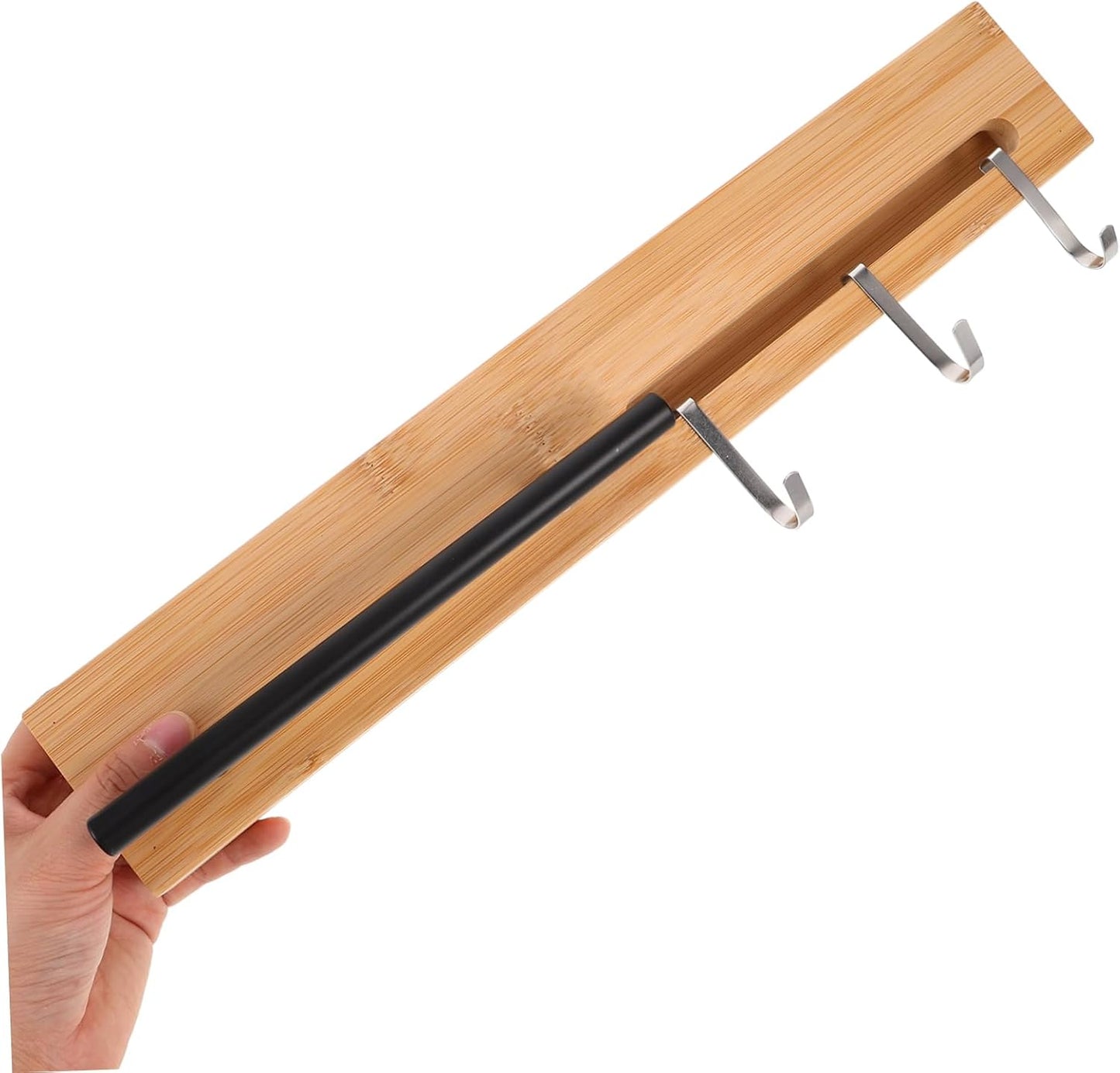 Wooden Wall-mounted Knife Rack No Drill Knife Holder for Kitchen Stylish Natural Utensil Organizer Efficient Storage for Home and Restaurant Use