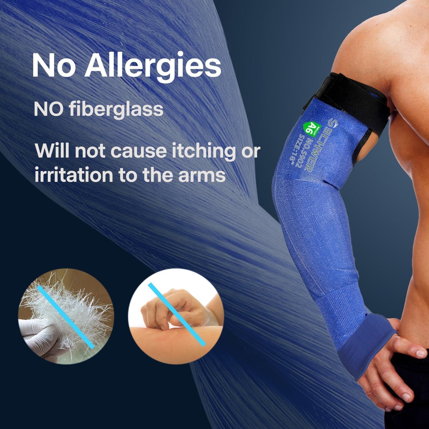 22 inch AIR-SKIN ANSI A6 Cut Resistant Arm Sleeves for Men & Women S901, Non-PFAS Arm Protectors for High Risk Work, UPF50+ UV Protection Cooling Gardening Sleeves for Farming, Lightweight