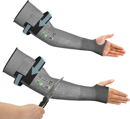 22 inch AIR-SKIN ANSI A6 Cut Resistant Arm Sleeves for Men & Women S901, Non-PFAS Arm Protectors for High Risk Work, UPF50+ UV Protection Cooling Gardening Sleeves for Farming, Lightweight
