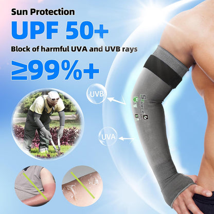 22 inch AIR-SKIN ANSI A6 Cut Resistant Arm Sleeves for Men & Women S901, Non-PFAS Arm Protectors for High Risk Work, UPF50+ UV Protection Cooling Gardening Sleeves for Farming, Lightweight