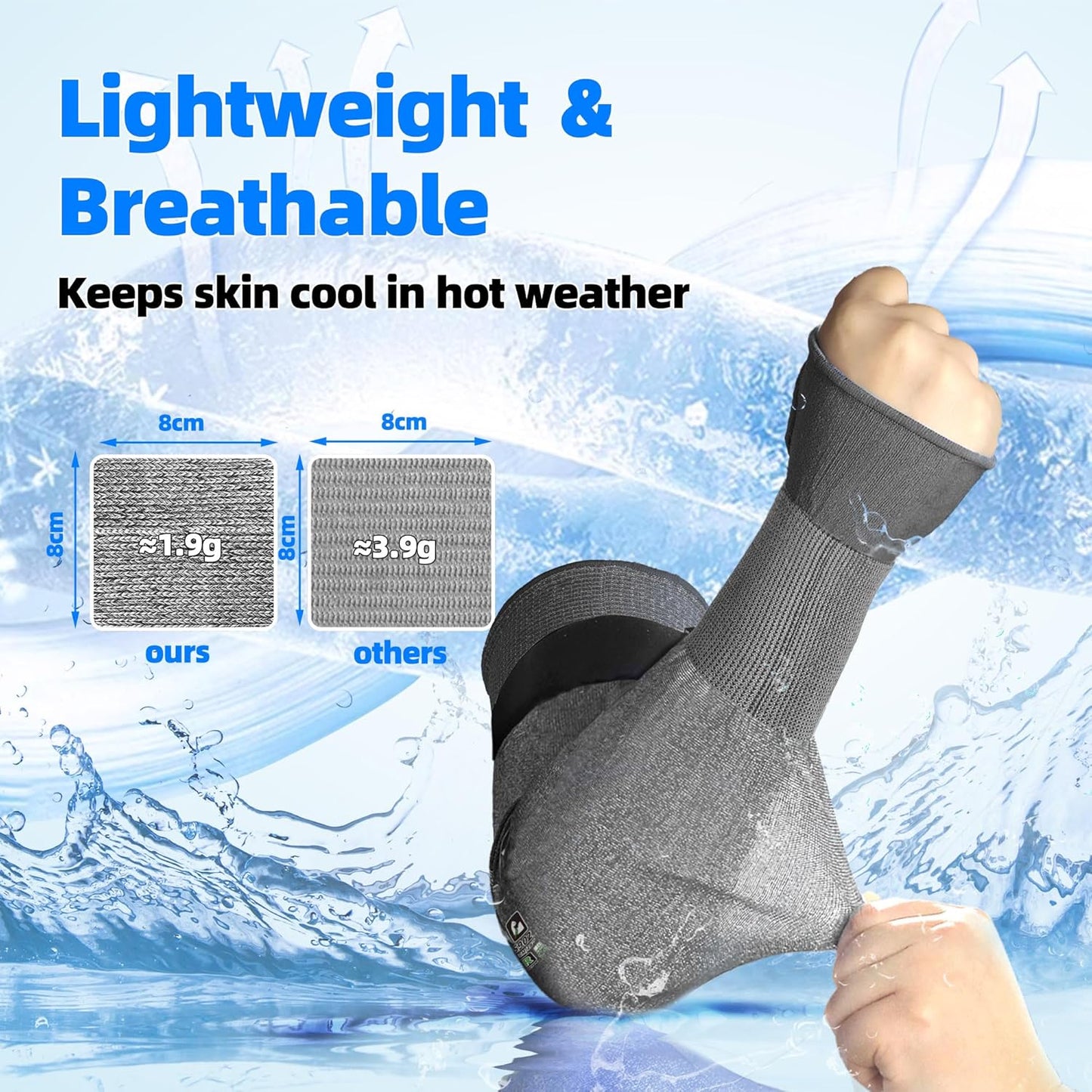 22 inch AIR-SKIN ANSI A6 Cut Resistant Arm Sleeves for Men & Women S901, Non-PFAS Arm Protectors for High Risk Work, UPF50+ UV Protection Cooling Gardening Sleeves for Farming, Lightweight