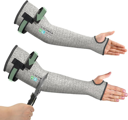 22 inch AIR-SKIN ANSI A6 Cut Resistant Arm Sleeves for Men & Women S901, Non-PFAS Arm Protectors for High Risk Work, UPF50+ UV Protection Cooling Gardening Sleeves for Farming, Lightweight
