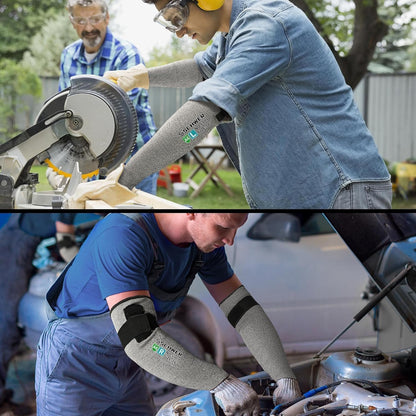 22 inch AIR-SKIN ANSI A6 Cut Resistant Arm Sleeves for Men & Women S901, Non-PFAS Arm Protectors for High Risk Work, UPF50+ UV Protection Cooling Gardening Sleeves for Farming, Lightweight