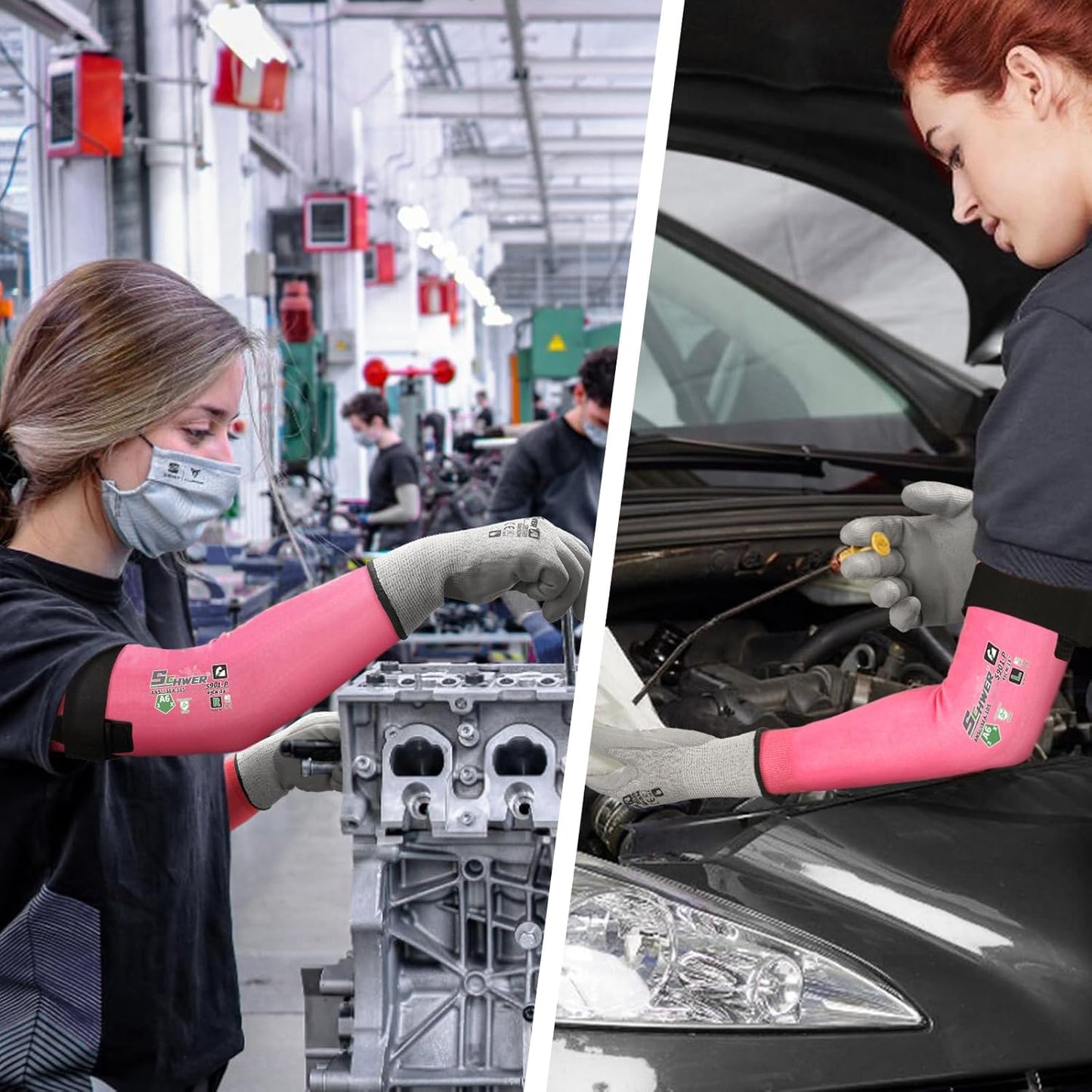 22 inch AIR-SKIN ANSI A6 Cut Resistant Arm Sleeves for Men & Women S901, Non-PFAS Arm Protectors for High Risk Work, UPF50+ UV Protection Cooling Gardening Sleeves for Farming, Lightweight