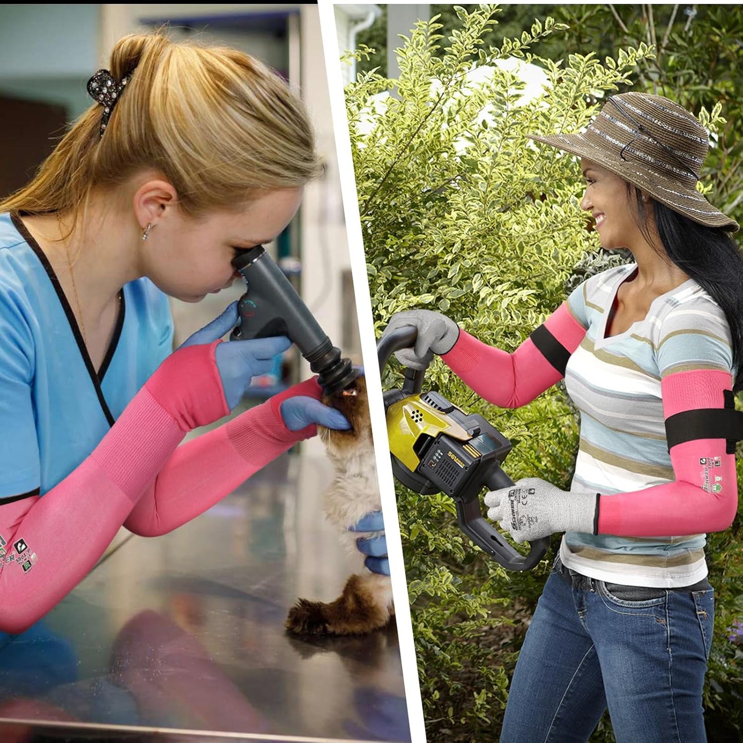 22 inch AIR-SKIN ANSI A6 Cut Resistant Arm Sleeves for Men & Women S901, Non-PFAS Arm Protectors for High Risk Work, UPF50+ UV Protection Cooling Gardening Sleeves for Farming, Lightweight