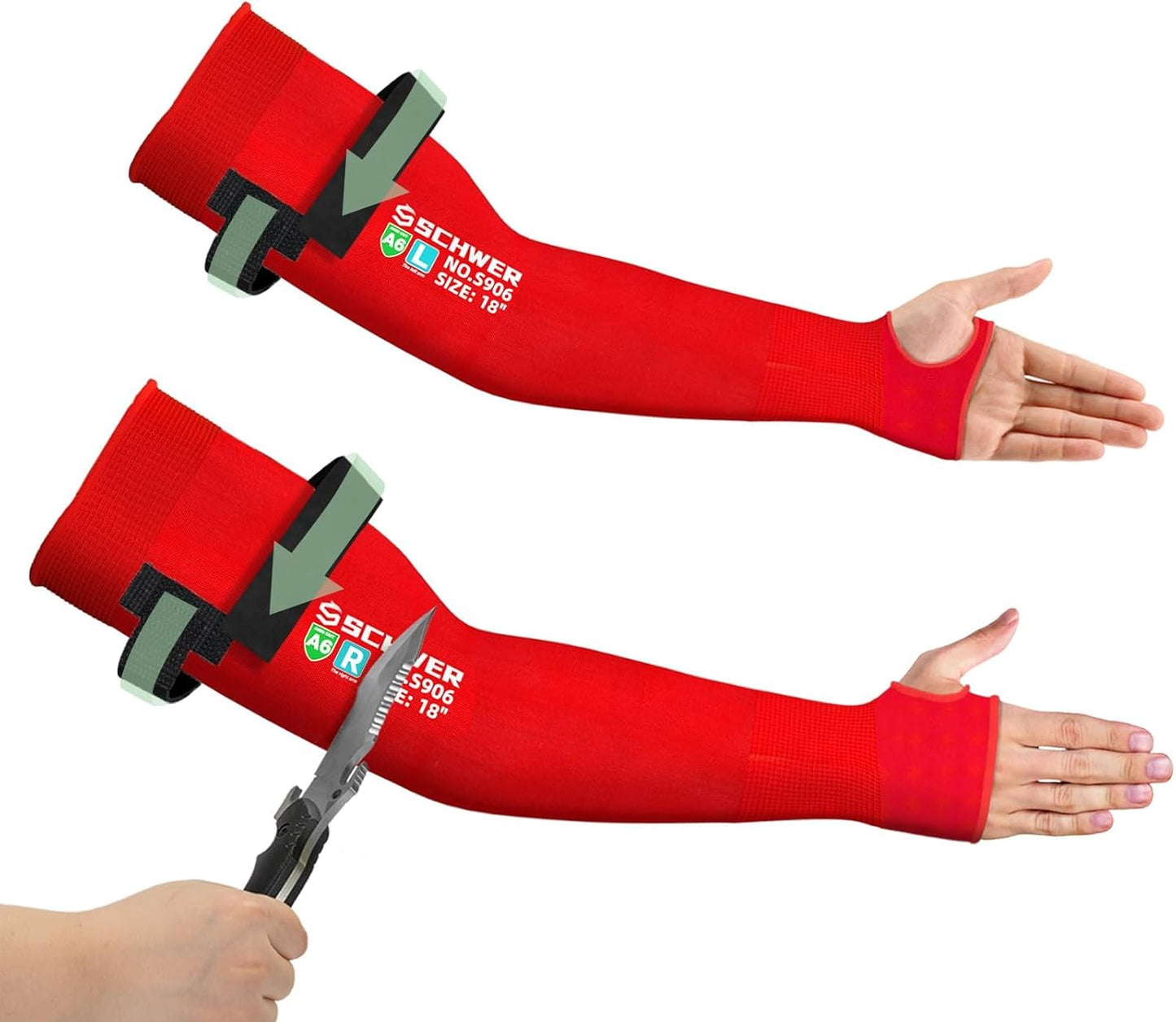 22 inch AIR-SKIN ANSI A6 Cut Resistant Arm Sleeves for Men & Women S901, Non-PFAS Arm Protectors for High Risk Work, UPF50+ UV Protection Cooling Gardening Sleeves for Farming, Lightweight