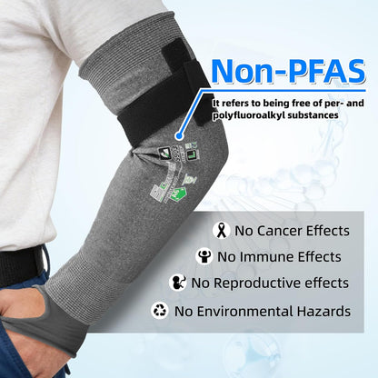 22 inch AIR-SKIN ANSI A6 Cut Resistant Arm Sleeves for Men & Women S901, Non-PFAS Arm Protectors for High Risk Work, UPF50+ UV Protection Cooling Gardening Sleeves for Farming, Lightweight