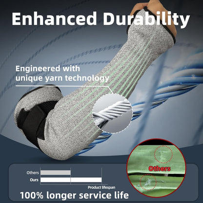 22 inch AIR-SKIN ANSI A6 Cut Resistant Arm Sleeves for Men & Women S901, Non-PFAS Arm Protectors for High Risk Work, UPF50+ UV Protection Cooling Gardening Sleeves for Farming, Lightweight