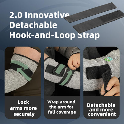 22 inch AIR-SKIN ANSI A6 Cut Resistant Arm Sleeves for Men & Women S901, Non-PFAS Arm Protectors for High Risk Work, UPF50+ UV Protection Cooling Gardening Sleeves for Farming, Lightweight