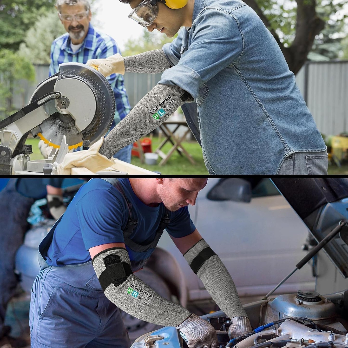 22 inch AIR-SKIN ANSI A6 Cut Resistant Arm Sleeves for Men & Women S901, Non-PFAS Arm Protectors for High Risk Work, UPF50+ UV Protection Cooling Gardening Sleeves for Farming, Lightweight
