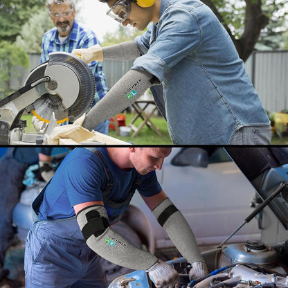22 inch AIR-SKIN ANSI A6 Cut Resistant Arm Sleeves for Men & Women S901, Non-PFAS Arm Protectors for High Risk Work, UPF50+ UV Protection Cooling Gardening Sleeves for Farming, Lightweight