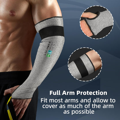 22 inch AIR-SKIN ANSI A6 Cut Resistant Arm Sleeves for Men & Women S901, Non-PFAS Arm Protectors for High Risk Work, UPF50+ UV Protection Cooling Gardening Sleeves for Farming, Lightweight