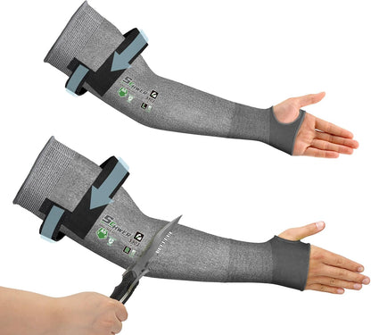 22 inch AIR-SKIN ANSI A6 Cut Resistant Arm Sleeves for Men & Women S901, Non-PFAS Arm Protectors for High Risk Work, UPF50+ UV Protection Cooling Gardening Sleeves for Farming, Lightweight