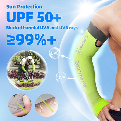 22 inch AIR-SKIN ANSI A6 Cut Resistant Arm Sleeves for Men & Women S901, Non-PFAS Arm Protectors for High Risk Work, UPF50+ UV Protection Cooling Gardening Sleeves for Farming, Lightweight
