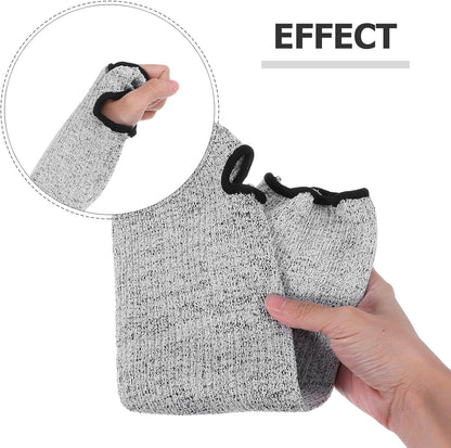 Cut Resistant Arm Sleeves Level 5 with Thumb Hole, Wear-resistant Breathable Forearm Protectors 40cm for Gardening, Farming, and Kitchen Safety