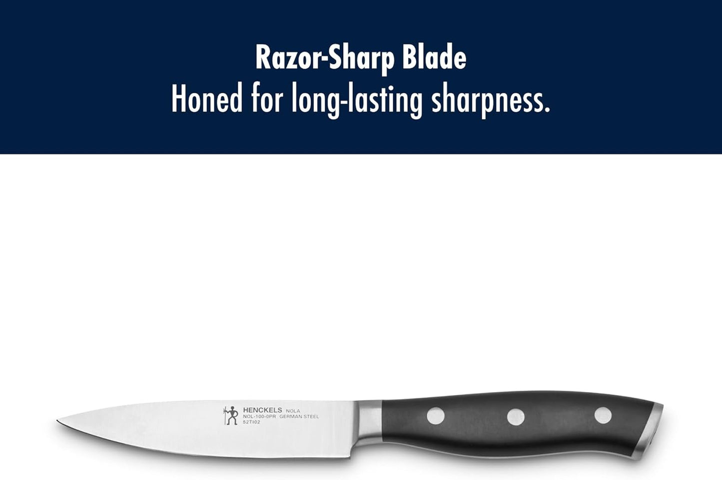 x EMERIL Lagasse The Nola Collection Razor-Sharp German 4-inch Paring Knife, Made in Company-Owned German Factory with Special Formula Steel perfected for almost 300 Years, Dishwasher Safe