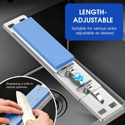 Knife Sharpening Stone Set with Adjustable Base, Dual Grit Whetstone | 1000/6000 Waterstone, Fast & Efficient Diamond Knife Sharpener for Various sinks for hand washing