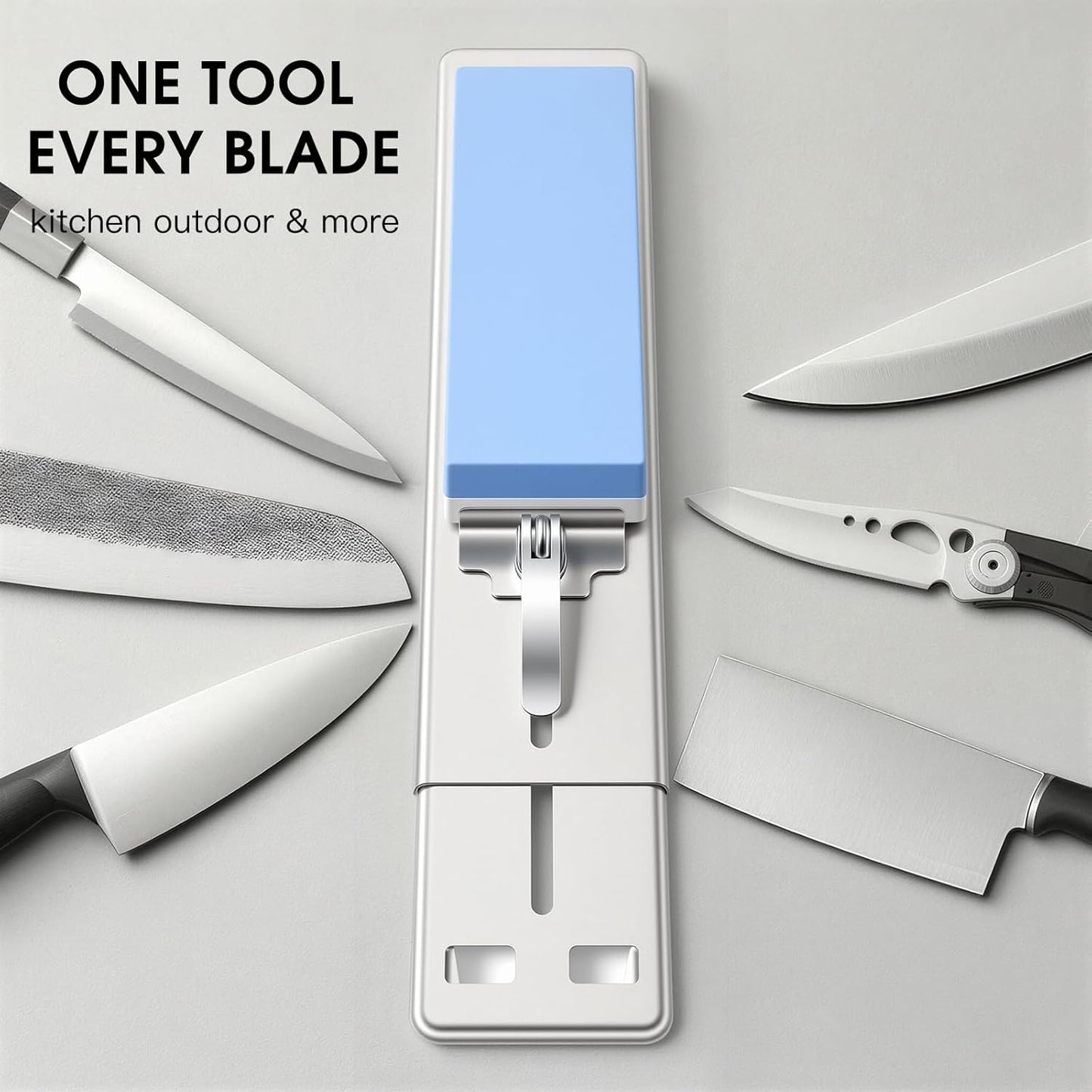 Knife Sharpening Stone Set with Adjustable Base, Dual Grit Whetstone | 1000/6000 Waterstone, Fast & Efficient Diamond Knife Sharpener for Various sinks for hand washing