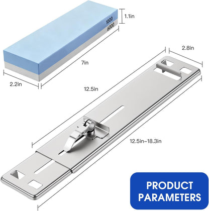 Knife Sharpening Stone Set with Adjustable Base, Dual Grit Whetstone | 1000/6000 Waterstone, Fast & Efficient Diamond Knife Sharpener for Various sinks for hand washing