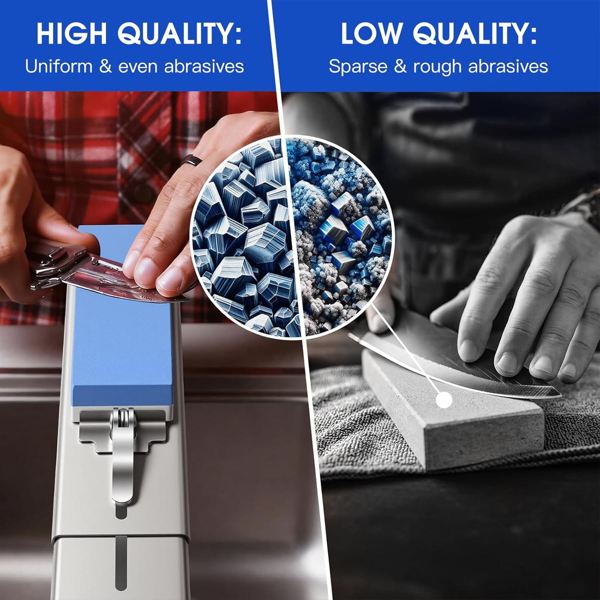 Knife Sharpening Stone Set with Adjustable Base, Dual Grit Whetstone | 1000/6000 Waterstone, Fast & Efficient Diamond Knife Sharpener for Various sinks for hand washing