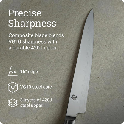 Sora 8" Chef's Knife, Handcrafted Japanese Kitchen Knife, VG10 Steel Edge and 420J Stainless Steel Blade, Balanced Handle, Gyuto-Style Chef Tool for Professional and Home Chefs