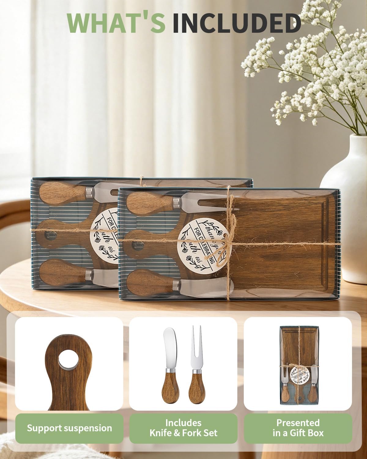 1 Set Bridal Baby Shower Cheese Prizes, Square Cheese Board Cheese, Small Cheese Board with Knife and Fork, Small Acacia Charcuterie Board for Valentines Bridal Baby Shower Housewarming Gifts(Acacia)