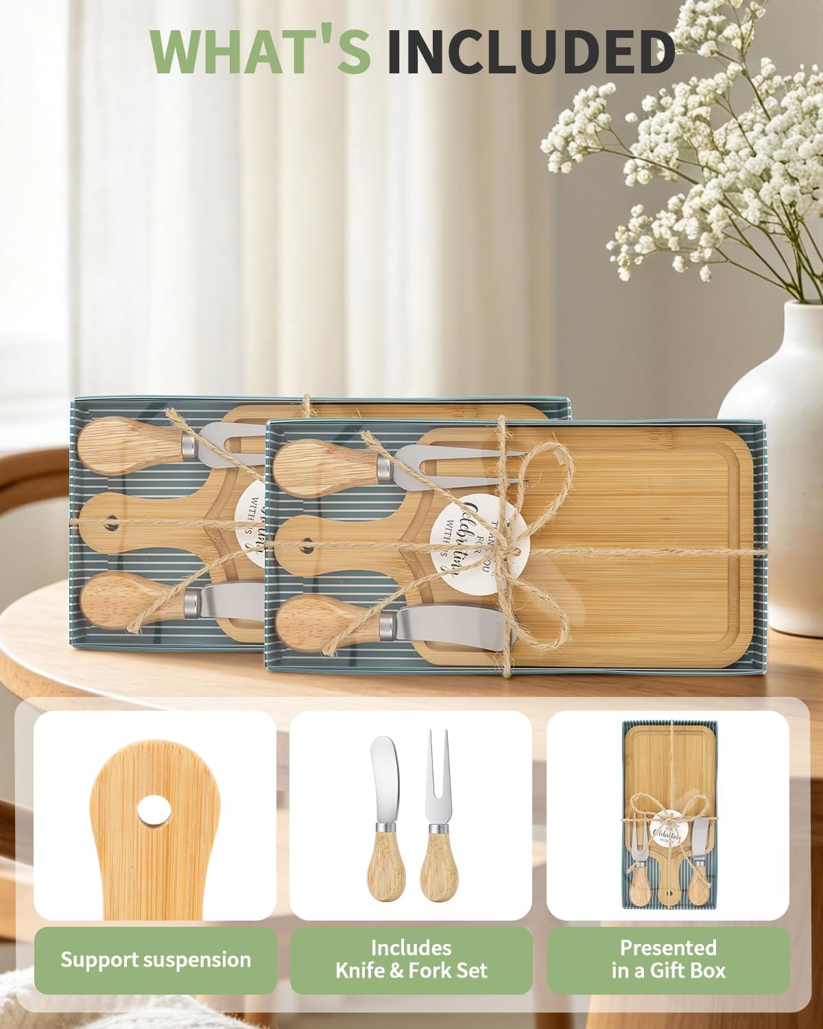 1 Set Bridal Baby Shower Cheese Prizes, Square Cheese Board Cheese, Small Cheese Board with Knife and Fork, Small Acacia Charcuterie Board for Valentines Bridal Baby Shower Housewarming Gifts(Acacia)