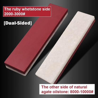 Combination Sharpening Stone Knife Sharpener,Ruby Pocket-Sized Whetstone,2 in 1 Grits Fine Polishing Small (3000#/10000#) Polishing Edge Stone(4 inch)