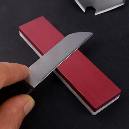 Combination Sharpening Stone Knife Sharpener,Ruby Pocket-Sized Whetstone,2 in 1 Grits Fine Polishing Small (3000#/10000#) Polishing Edge Stone(4 inch)