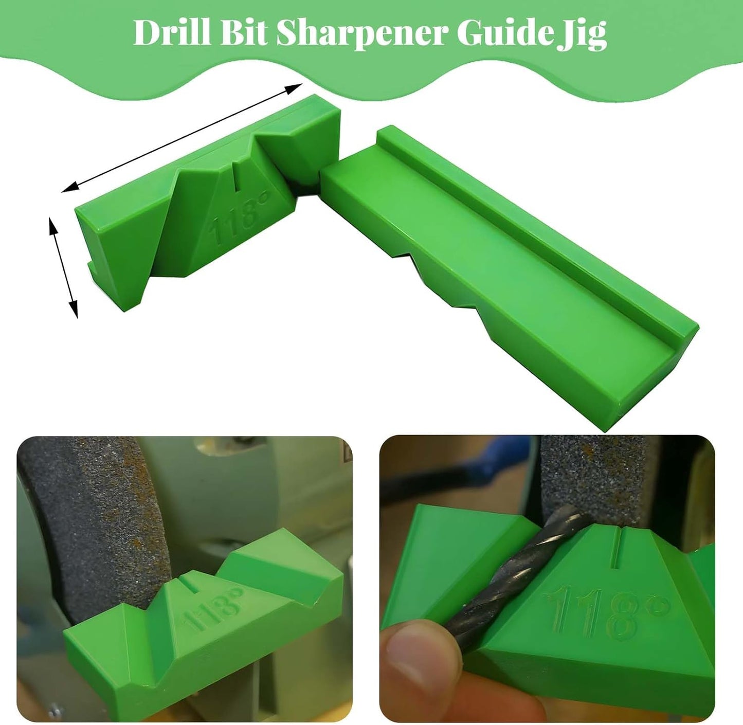 3 Sets Drill Bit Sharpener Guide Jig, 3D Printed Tool for Bench Grinder, Suitable for All Drill Bits, 90°, 118°, and 135° Angles